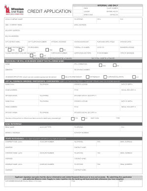 Mission Linen Supply Credit Application