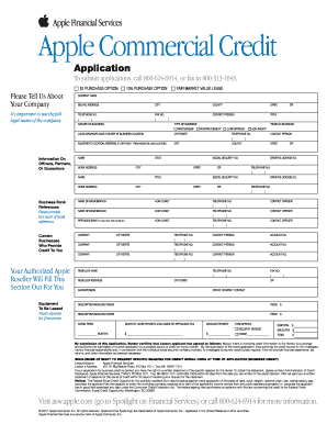 Apple Commercial Credit Application