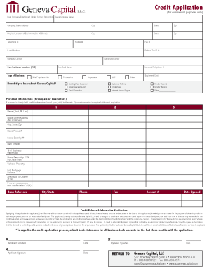 Commercial Credit Application