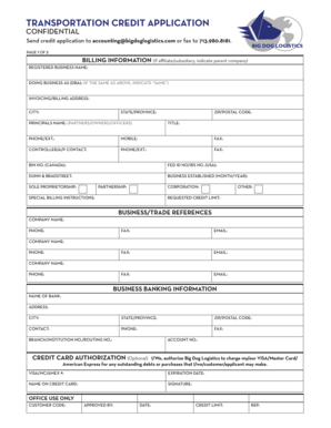 Transportation Credit Application