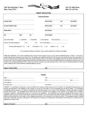 Credit Application Form