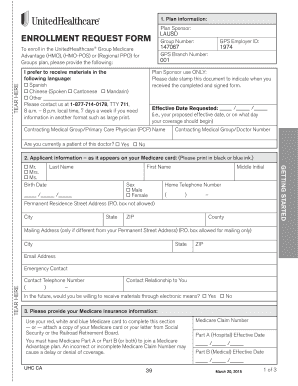 UnitedHealthcare Medicare Advantage Enrollment Form