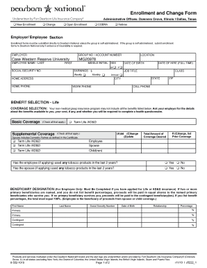 Enrollment and Change Form