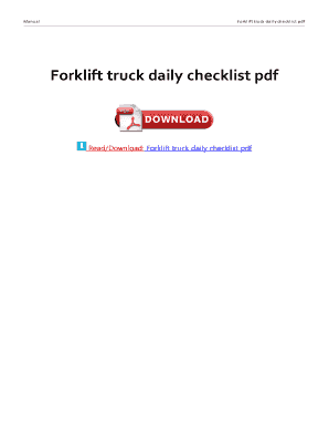 Forklift Truck Daily Checklist