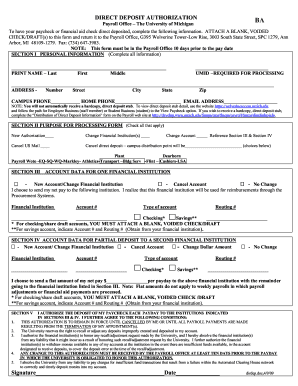 Direct Deposit Authorization Form