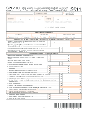 West Virginia Income Business Franchise Tax Return