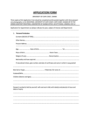 University of Cape Coast Application Form