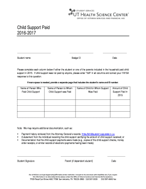 Child Support Payment Form