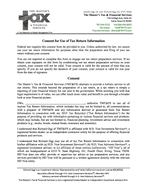 Consent for Use of Tax Return Information