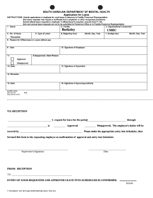 South Carolina Leave Application Form