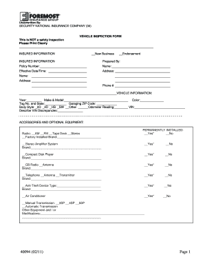 Vehicle Inspection Form