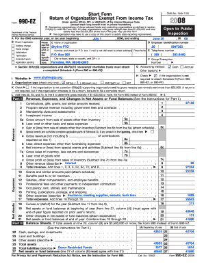 Form 990-EZ Tax Return
