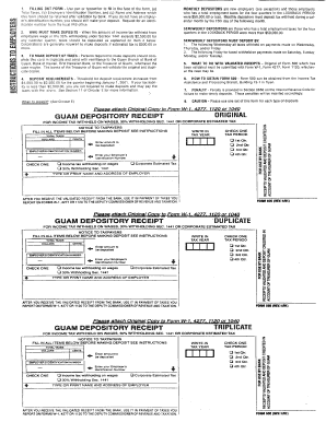 Guam Depository Receipt for Tax Deposits