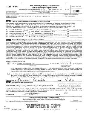 IRS Form 8879-EO Signature Authorization