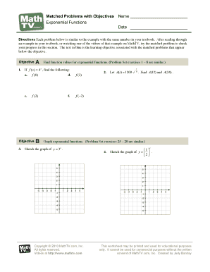 Exponential Functions Worksheet