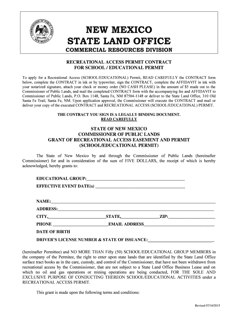 Fillable Online FOR SCHOOL EDUCATIONAL PERMIT Fax Email Print pdfFiller