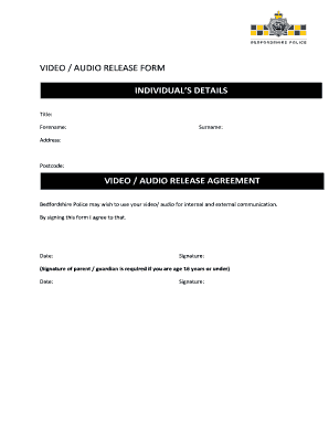 Video Audio Release Form