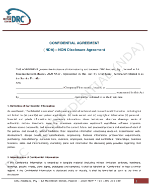 Confidentiality Agreement NDA