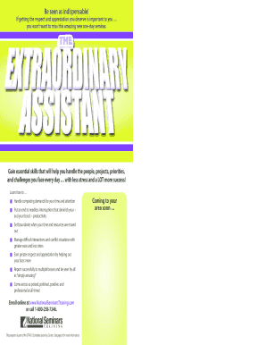 Extraordinary Assistant Seminar Registration Form