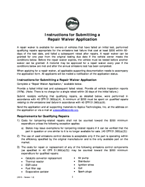 Idaho Repair Waiver Application