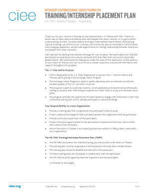 DS-7002 Training Internship Placement Plan