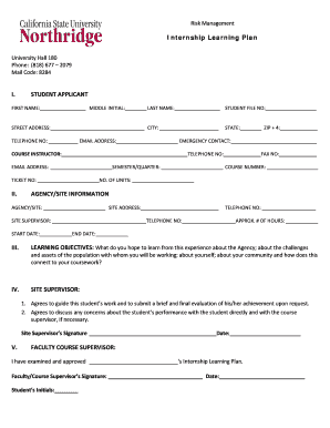 Internship Learning Plan