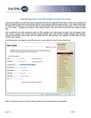 Title & Escrow Order Form