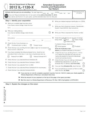 Illinois Amended Corporation Income Tax Return