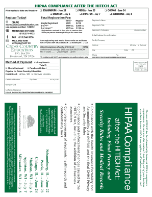 HIPAA Compliance Seminar Registration Form