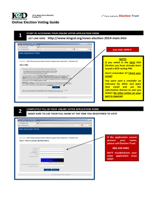 2014 King Conservation District Supervisor Election Voter Application