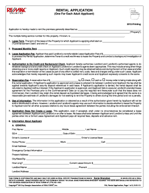 Rental Application Form