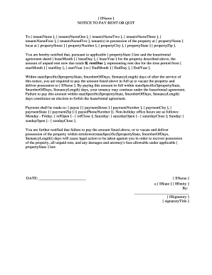 Notice to Pay Rent or Quit