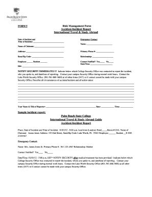 Accident Incident Report Form