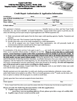 Credit Repair Authorization Form