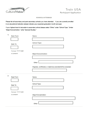 Education and Employment History Form
