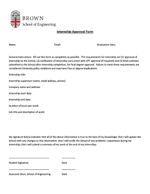 Internship Approval Form