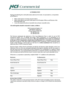 Credit Authorization Form