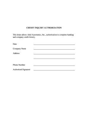 Credit Inquiry Authorization Letter