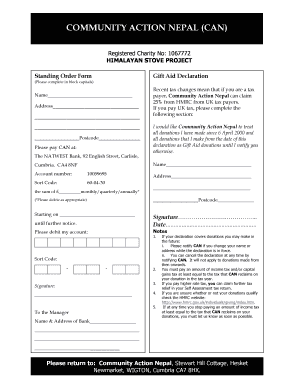 Gift Aid Declaration Form