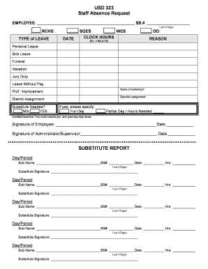 Staff Absence Request Form