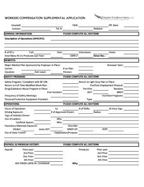 Workers Compensation Supplemental Application