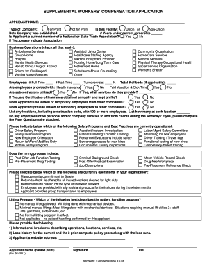 Supplemental Workers’ Compensation Application