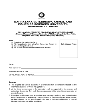 Fillable Online kvafsu kar nic Download Application form - Karnataka  Veterinary Animal and - kvafsu kar nic Fax Email Print - pdfFiller