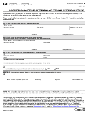 Consent for Access to Information and Personal Information Request