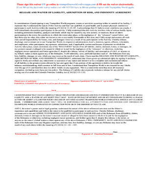 Trampoline World Liability Waiver