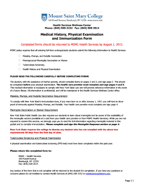 New York Student Health Form