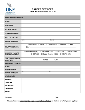 VA Work-Study Application