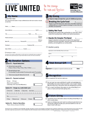 United Way Donation Form