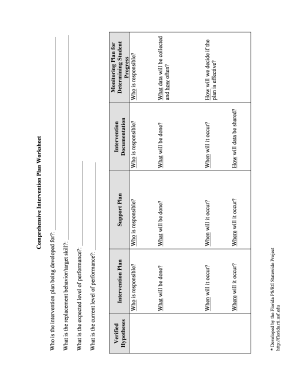 Comprehensive Intervention Plan Worksheet