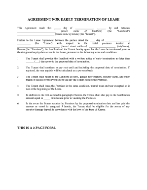 Early Termination of Lease Agreement